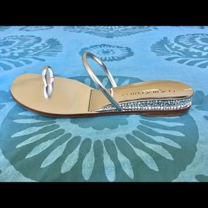 Casadei silver sandals size 37.5 (US 7.5-8)